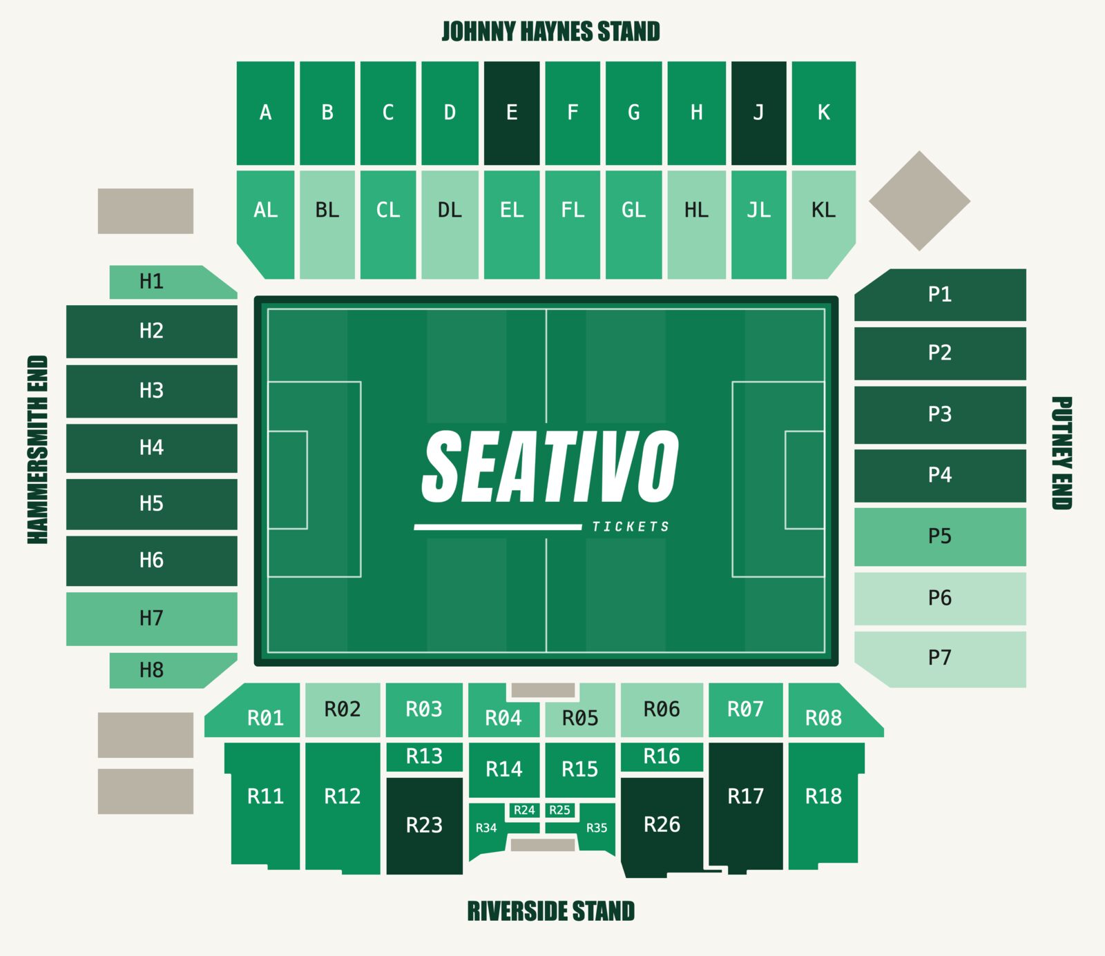 Craven Cottage seating plan