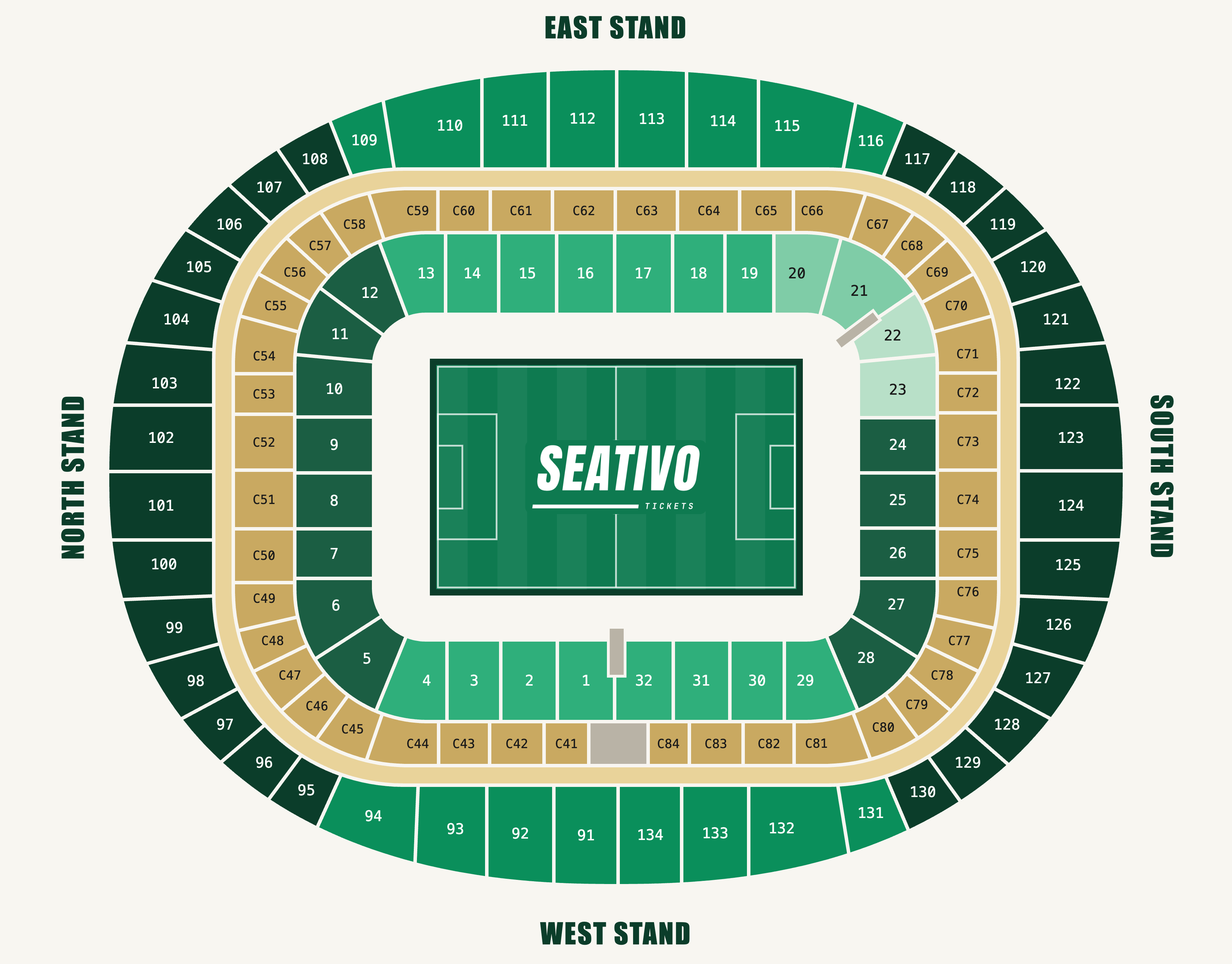 Emirates Stadium seating plan