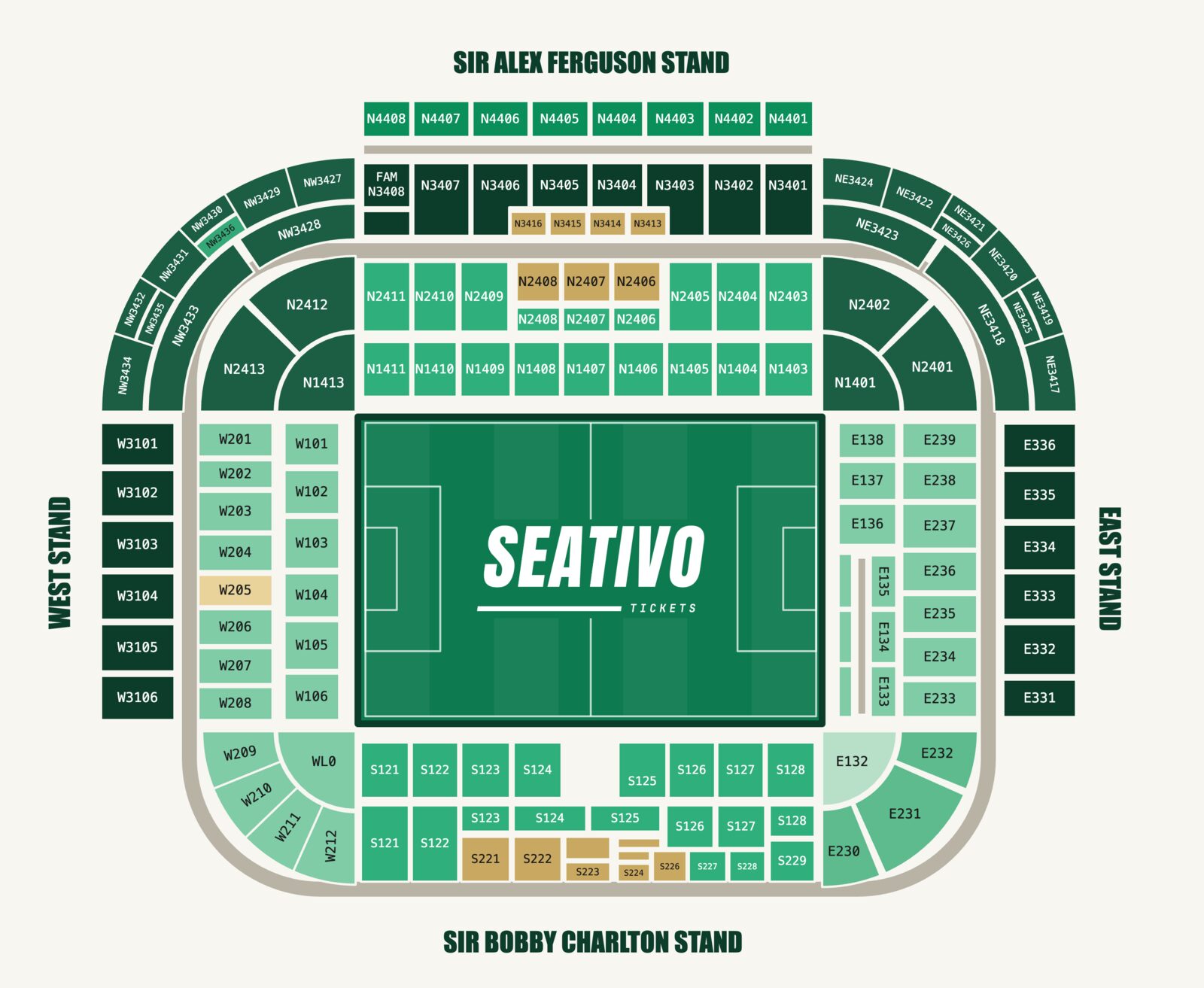 Old Trafford seating plan