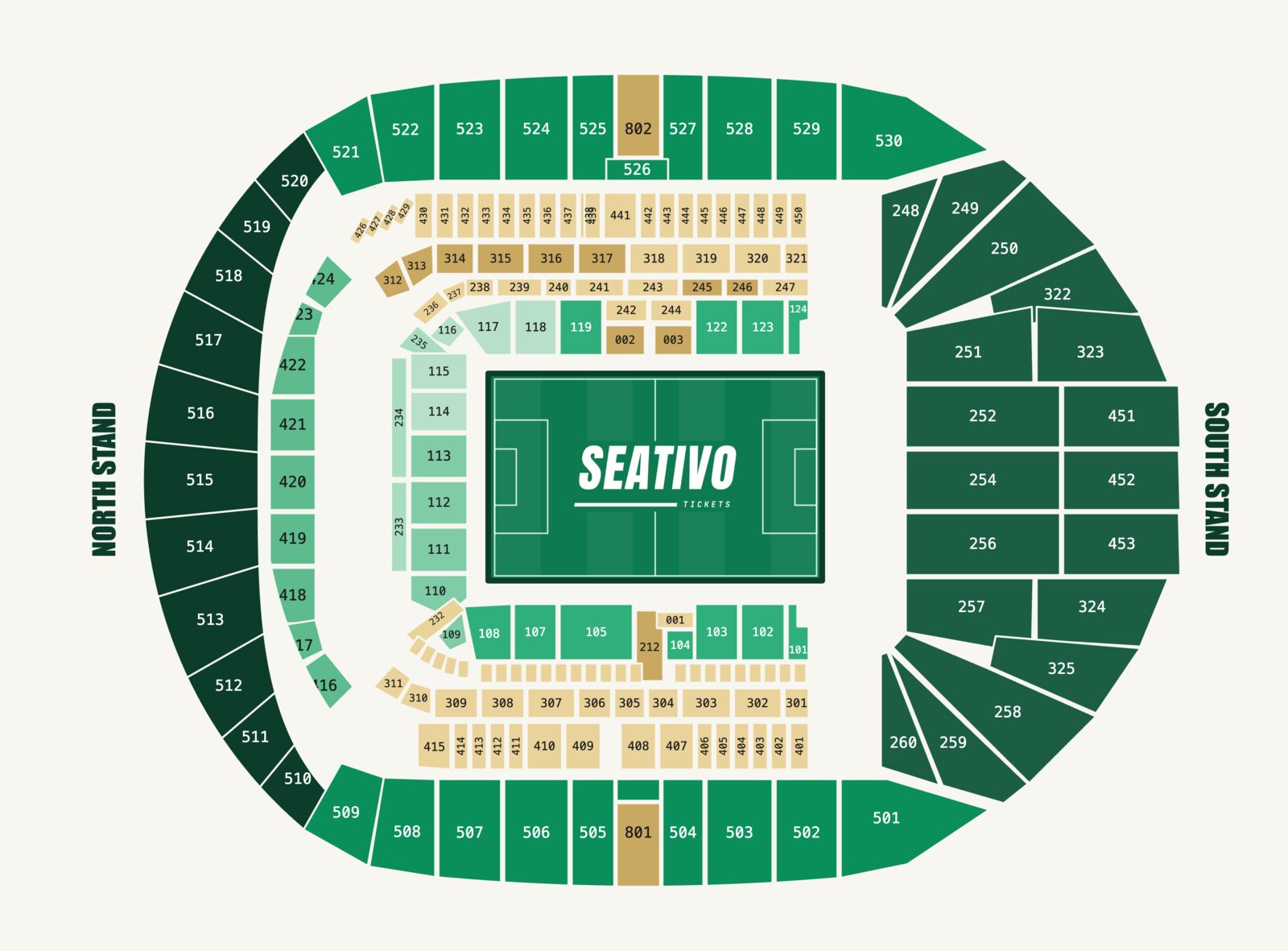 Tottenham Hotspur Stadium seating plan